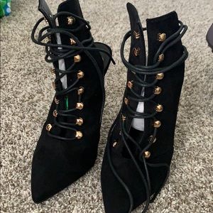 Miss guided faux Swede backless heel